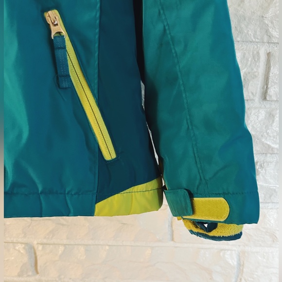 Lands End Teal and Neon Winter Hooded Jacket - Picture 3 of 7